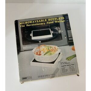 Food Warmer Plate - Microwavable 9-Inch Marble Hot Plate Keeps Food Warm